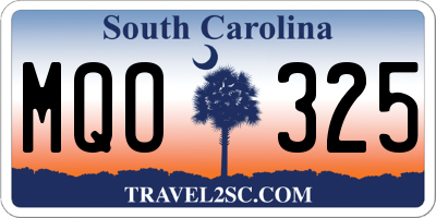 SC license plate MQO325