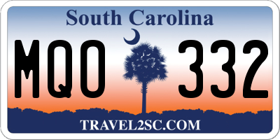 SC license plate MQO332