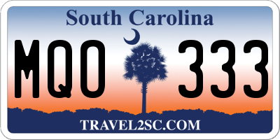 SC license plate MQO333