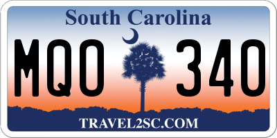 SC license plate MQO340