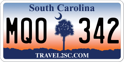 SC license plate MQO342