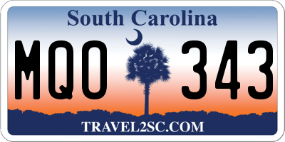 SC license plate MQO343