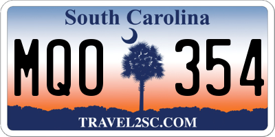 SC license plate MQO354