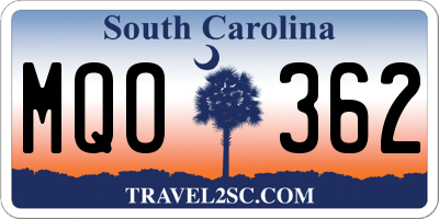 SC license plate MQO362