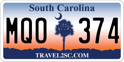 SC license plate MQO374
