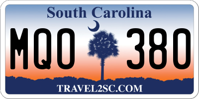 SC license plate MQO380