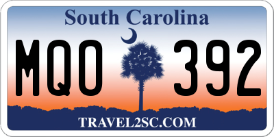 SC license plate MQO392