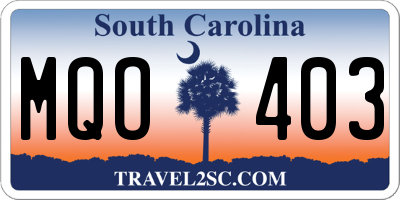 SC license plate MQO403