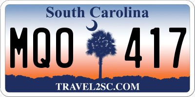 SC license plate MQO417