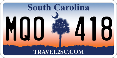 SC license plate MQO418