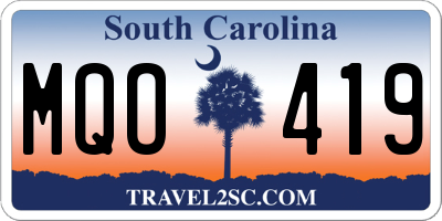 SC license plate MQO419