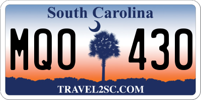 SC license plate MQO430