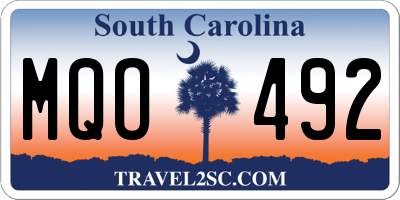 SC license plate MQO492