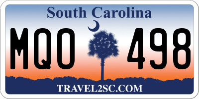 SC license plate MQO498