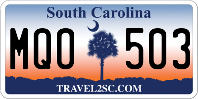 SC license plate MQO503