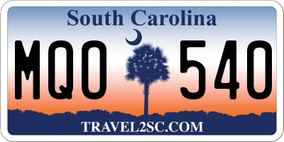 SC license plate MQO540