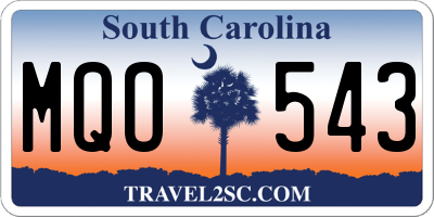 SC license plate MQO543