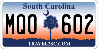 SC license plate MQO602