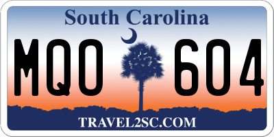 SC license plate MQO604