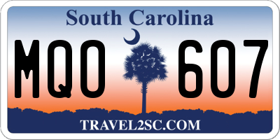 SC license plate MQO607