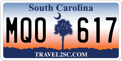 SC license plate MQO617