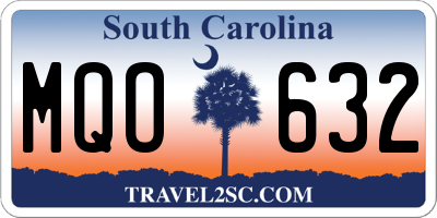 SC license plate MQO632