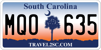 SC license plate MQO635