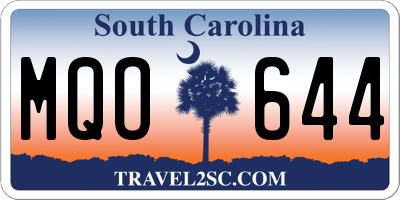 SC license plate MQO644