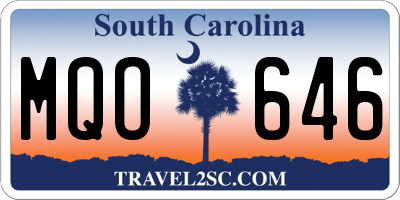 SC license plate MQO646