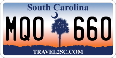 SC license plate MQO660