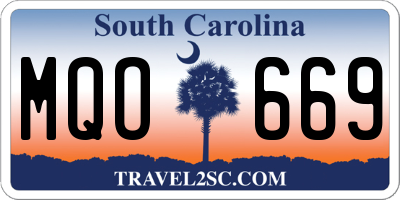 SC license plate MQO669