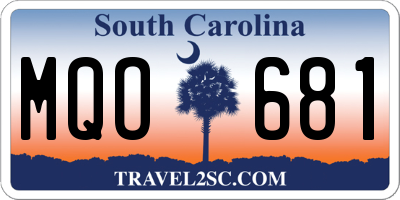 SC license plate MQO681