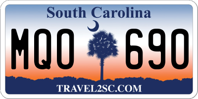SC license plate MQO690