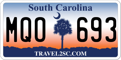 SC license plate MQO693