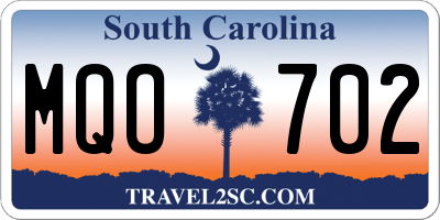 SC license plate MQO702