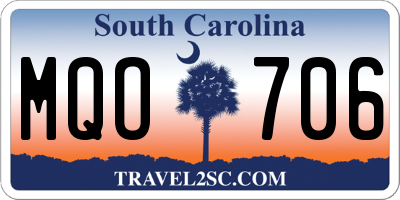 SC license plate MQO706