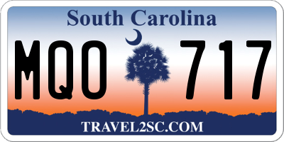 SC license plate MQO717