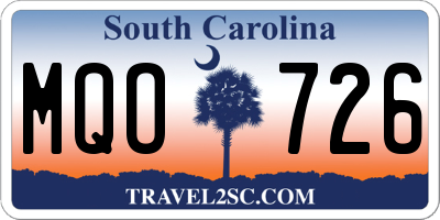SC license plate MQO726