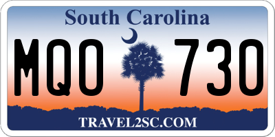 SC license plate MQO730