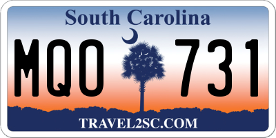 SC license plate MQO731