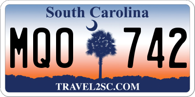 SC license plate MQO742