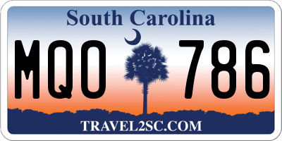 SC license plate MQO786