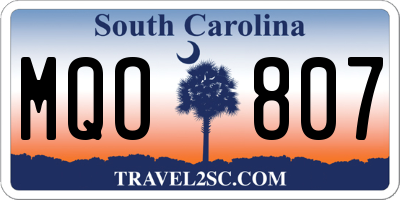SC license plate MQO807