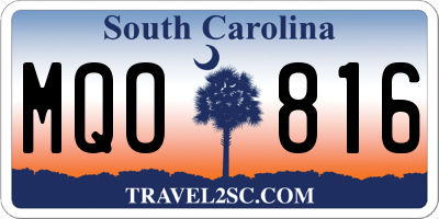 SC license plate MQO816
