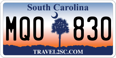 SC license plate MQO830