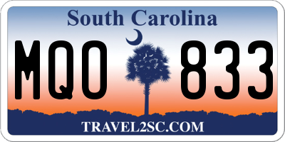 SC license plate MQO833