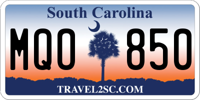 SC license plate MQO850
