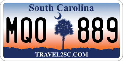 SC license plate MQO889