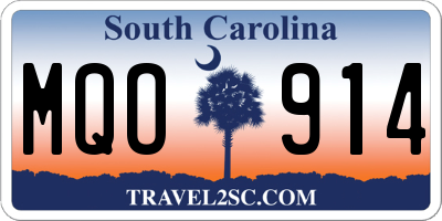 SC license plate MQO914