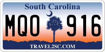SC license plate MQO916